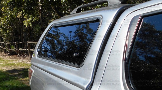 Right side view of the Ironman 4x4 Thermoplas Canopy fitted to a current model Mazda BT-50