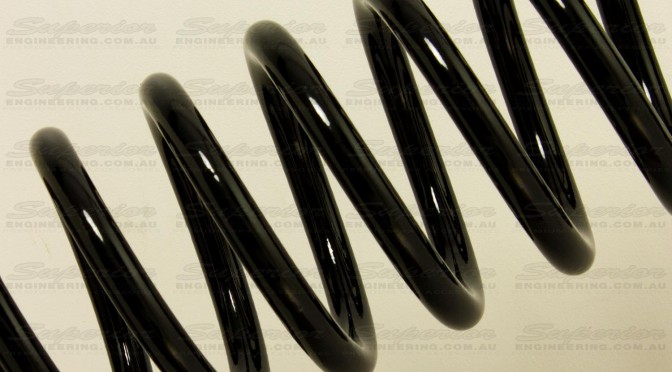 Closeup view of a single Superior Engineering Coil Spring
